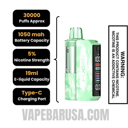 Dragon Melon Foger Switch Pro 30K Disposable Vape Kit Specifications