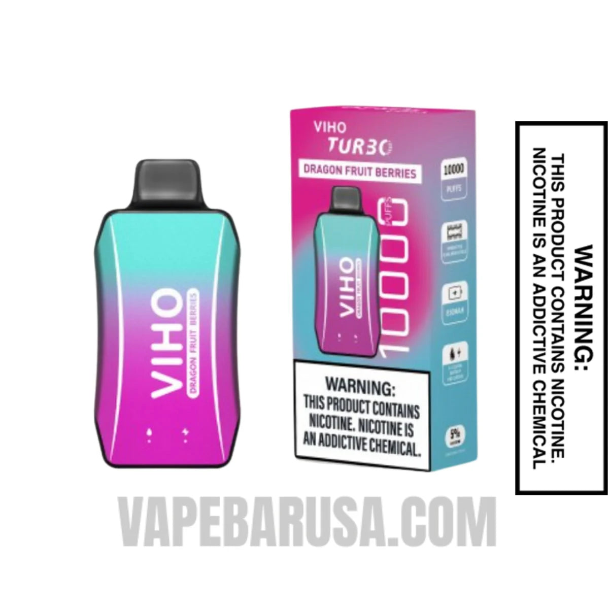 Dragon Fruit Berries VIHO Turbo Vape 10000 Puffs With Package Box