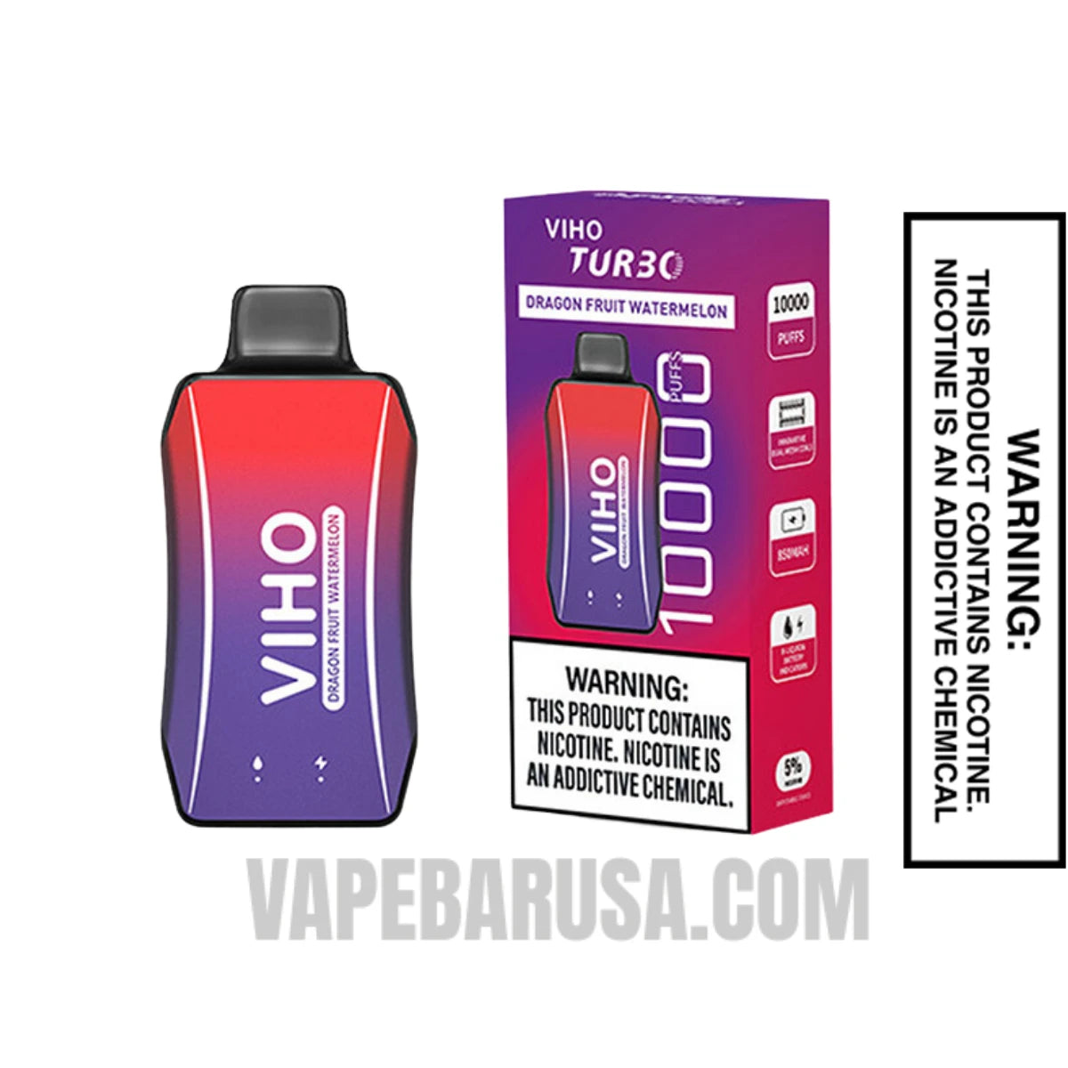 Dragon Fruit Watermelon VIHO Turbo Vape 10000 Puffs With Package Box