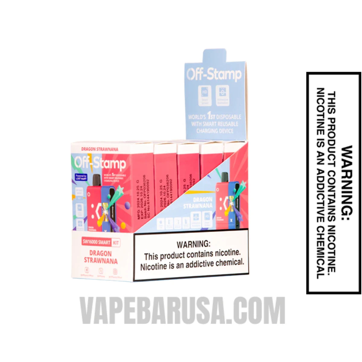 Dragon Strawnana Off Stamp SW16000 Disposable Vape Kit With Bundle Pack