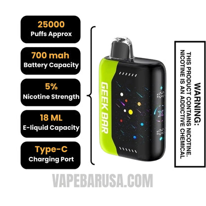 Dualicious Geek Bar Pulse X Disposable Vape Specifications