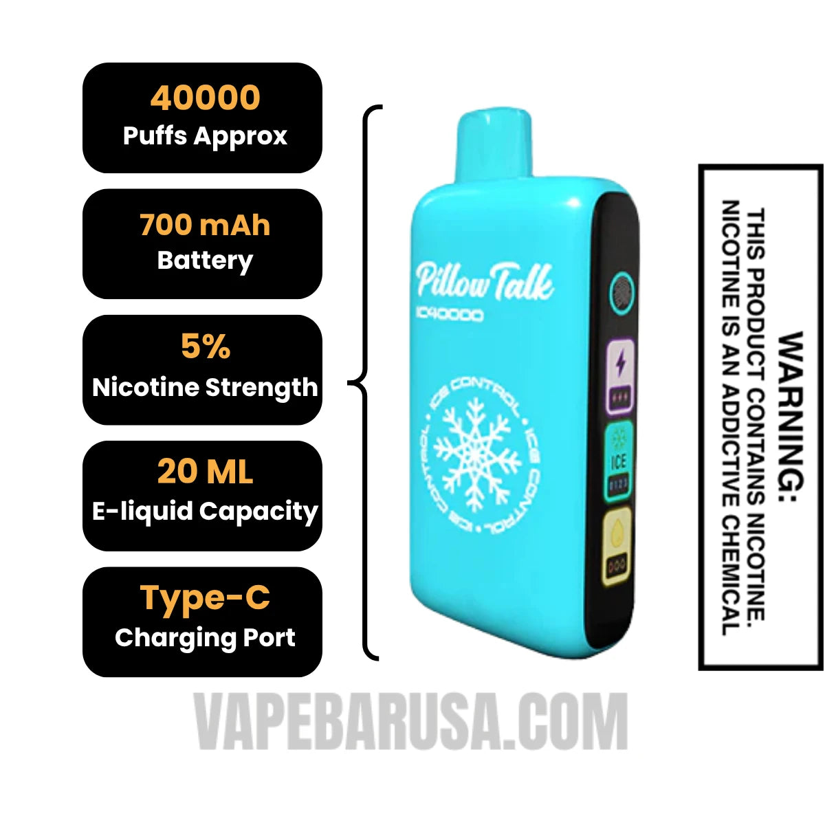 Fcuking Fab Pillow Talk IC40000 Disposable Vape Specifications