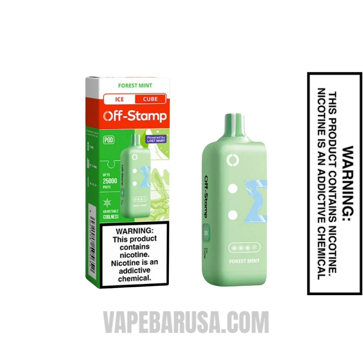 Forest Mint Off Stamp Ice Cube 25K Disposable Pod With Package Box