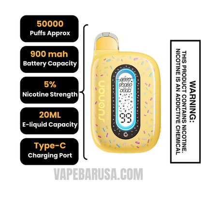 Freezy Pina Colada Suonon Donete 50k Disposable Vape Specifications
