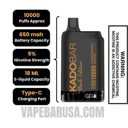 Frozen Bananas Kado Bar Black Edition Disposable Vape