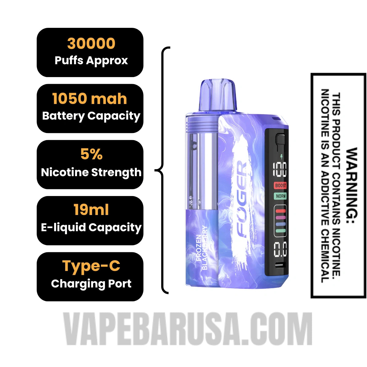 Frozen Blackberry Foger Switch Pro 30K Disposable Vape Kit 