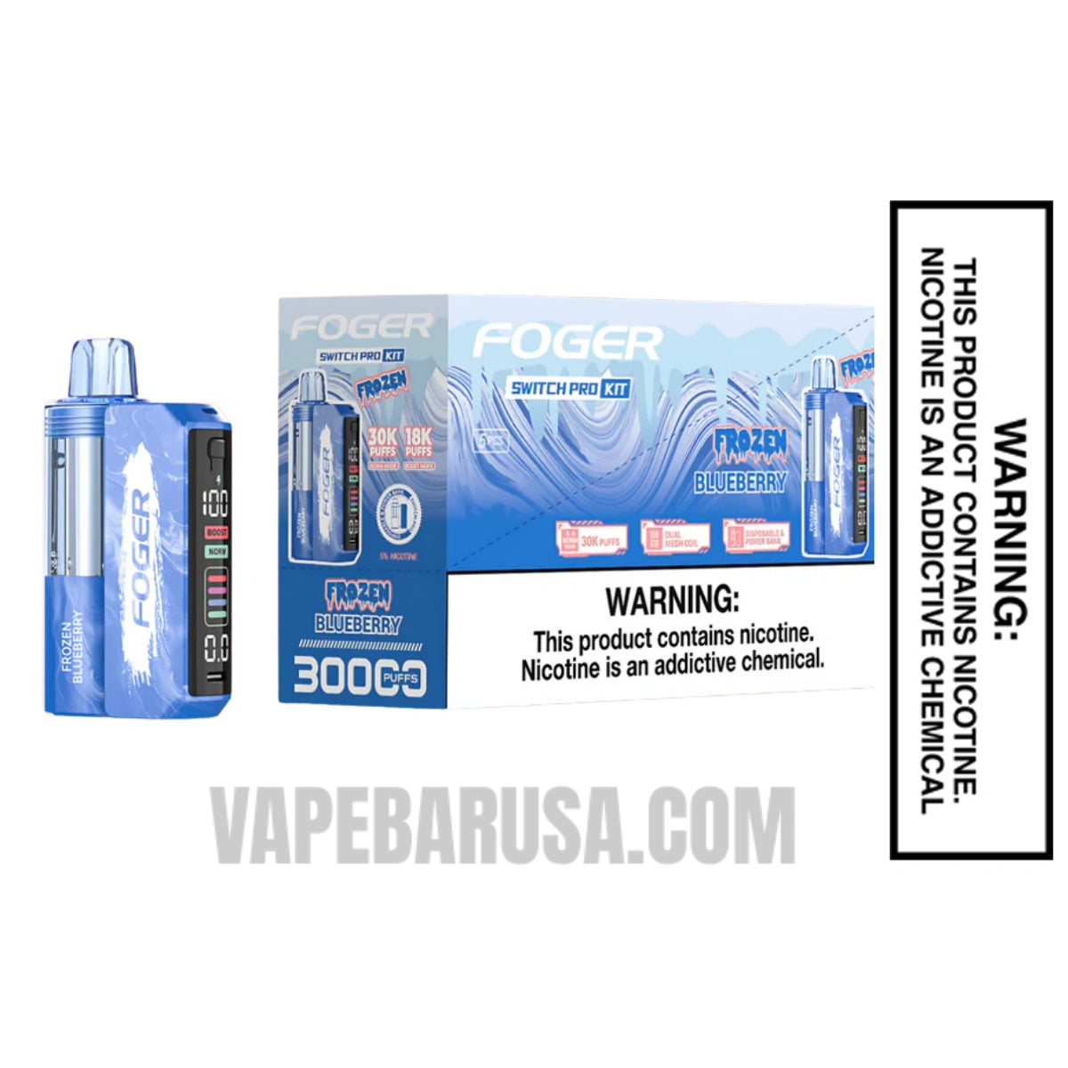 Frozen Blueberry Foger Switch Pro 30K Disposable Vape Kit with bundle box