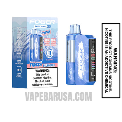 Frozen Blueberry Foger Switch Pro 30K Disposable Vape Kit with package box
