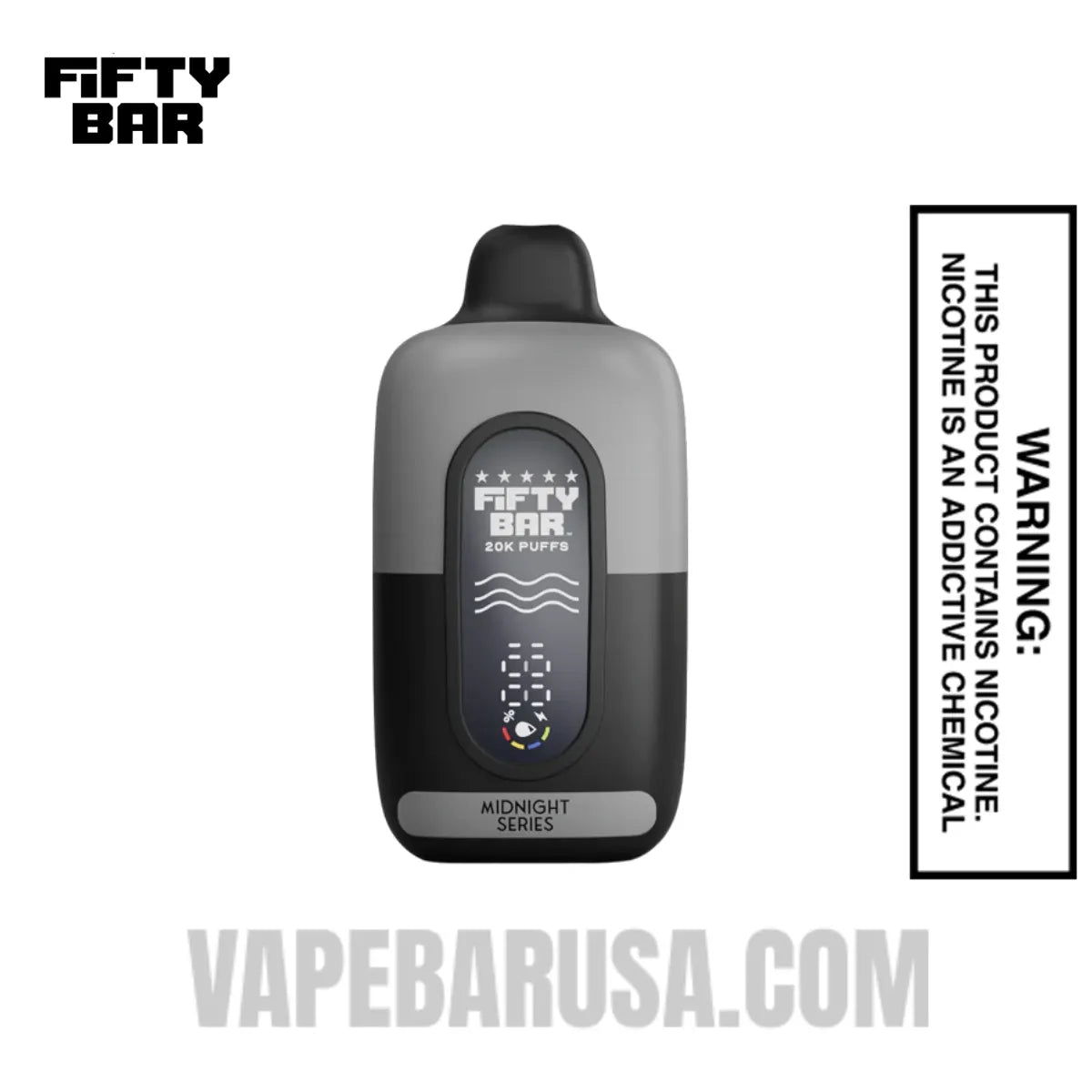 Frozen Orange Pom Fifty Bar 20K Midnight Series Disposable Vape