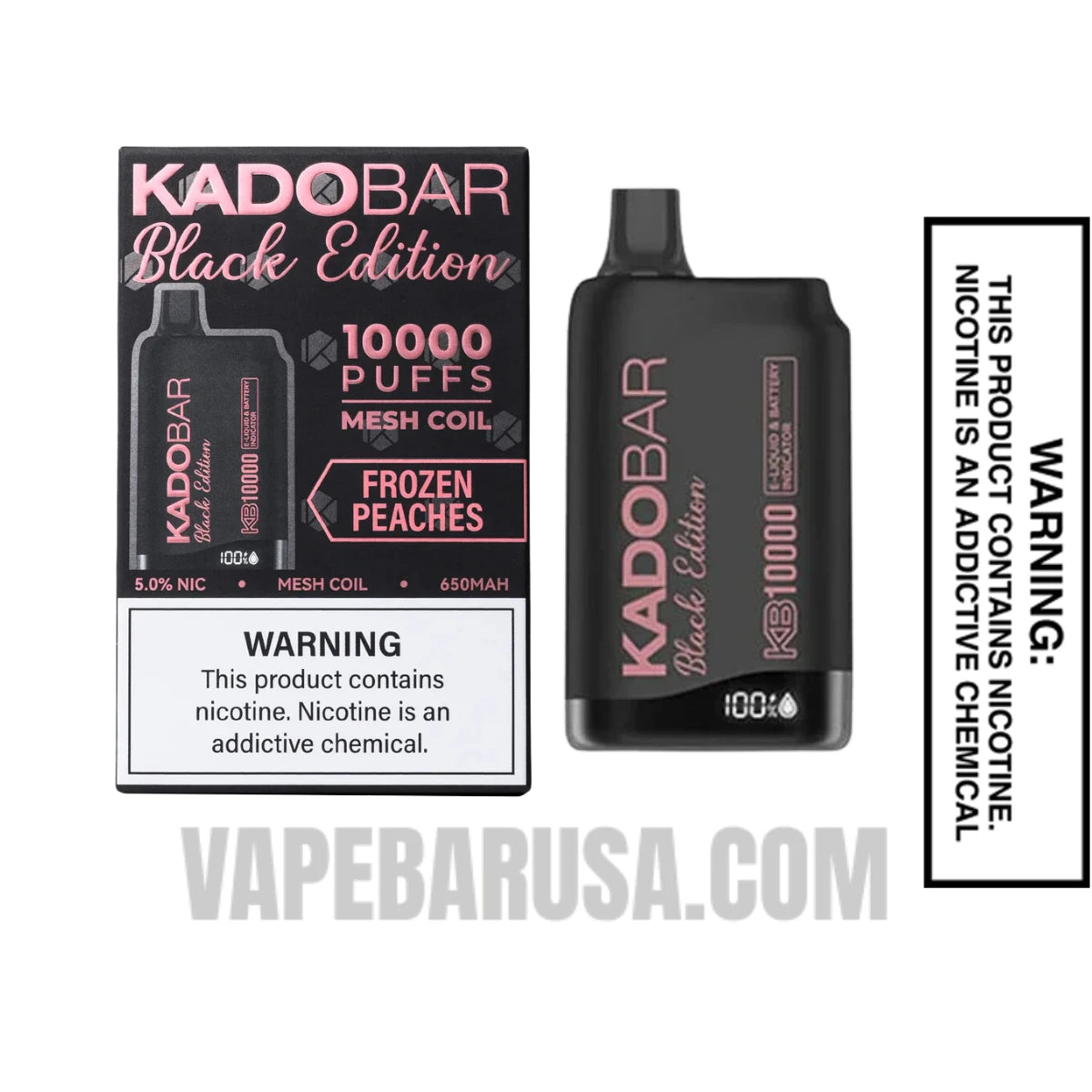 Frozen Peaches Kado Bar Black Edition Disposable Vape With Package Box

