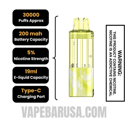 Frozen Pineapple Foger Switch Pro 30K Disposable Vape Pod Specifications
