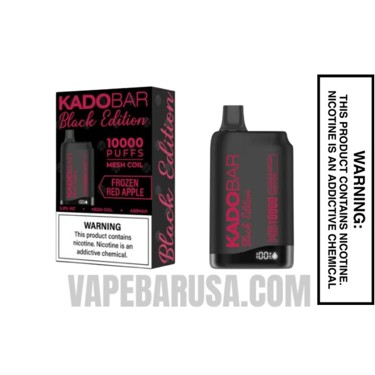 Frozen Red Apple Kado Bar Black Edition Disposable Vape With Package Box