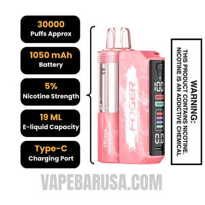 Frozen Watermelon Foger Switch Pro 30K Disposable Vape Kit Specifications