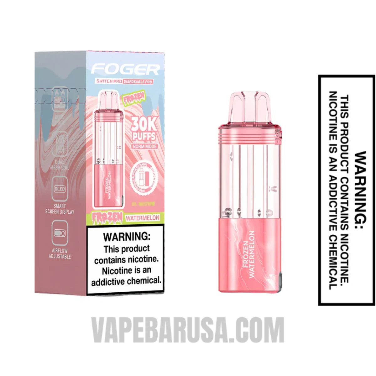 Frozen Watermelon Foger Switch Pro 30K Disposable Vape Pod With Package Box