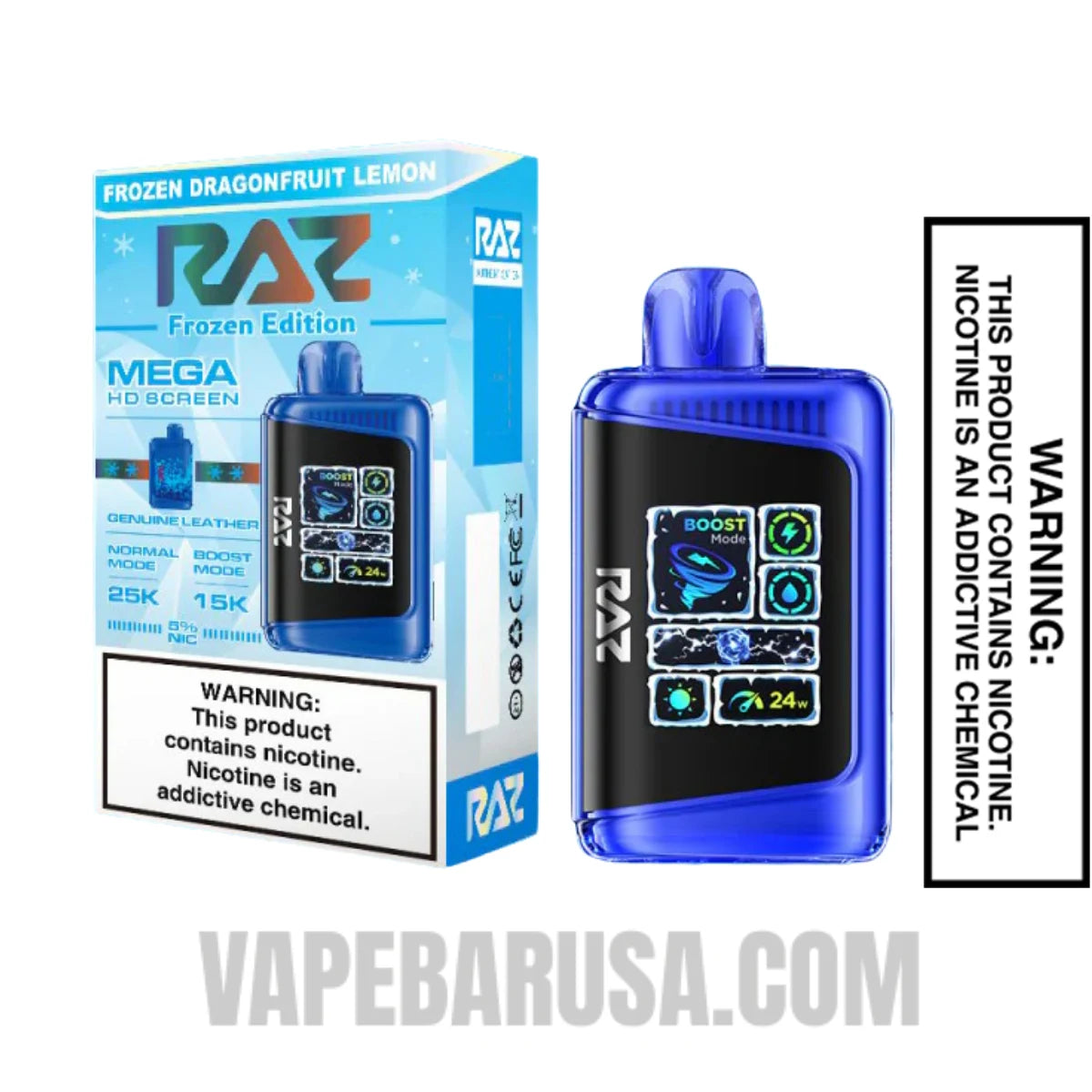 Frozen Dragonfruit Lemon RAZ DC25000 Frozen Edition Vape With Package Box