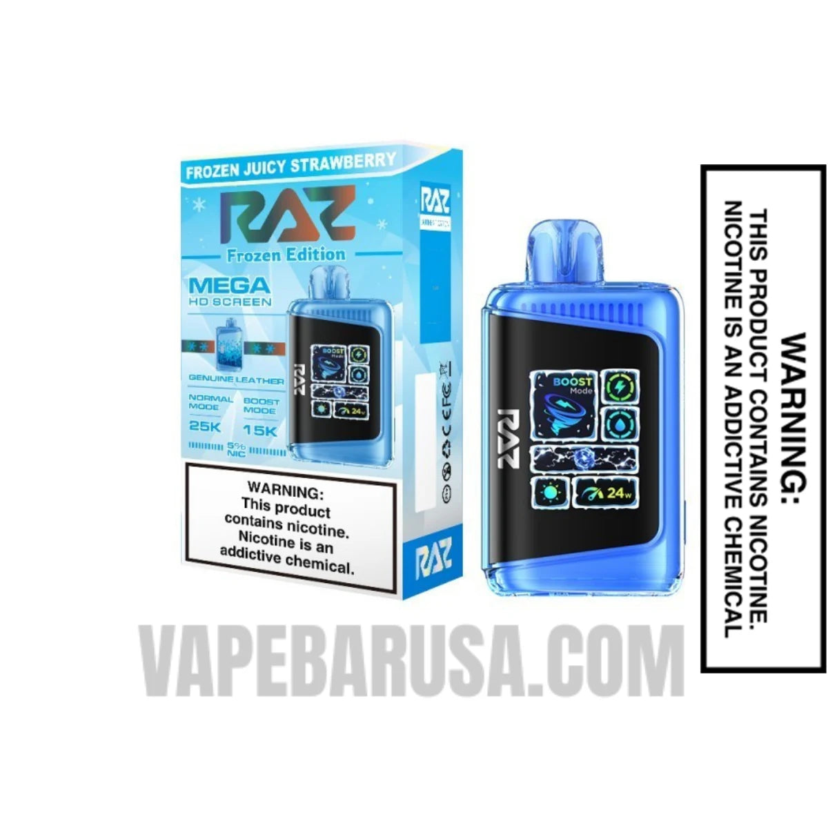 Frozen Juicy Strawberry RAZ DC25000 Frozen Edition Vape With Package Box