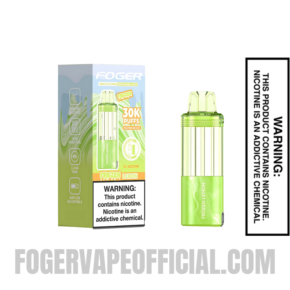 Frozen Lemon Foger Switch Pro 30K Disposable Pod With Package Box