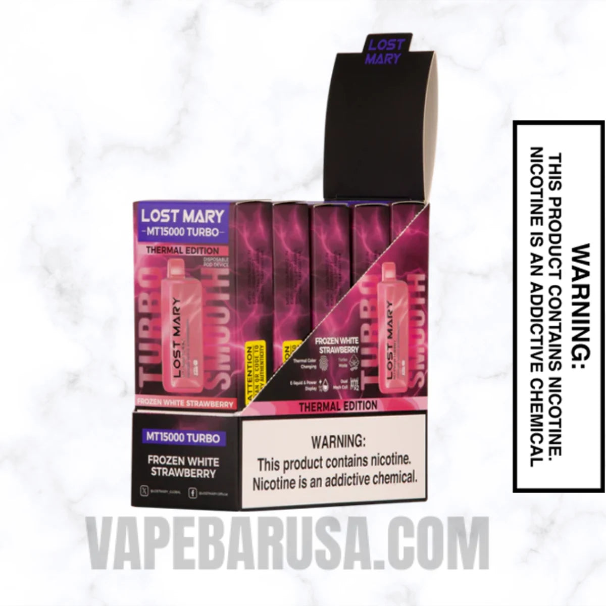 Frozen White Strawberry Lost Mary MT15000 Disposable Vape