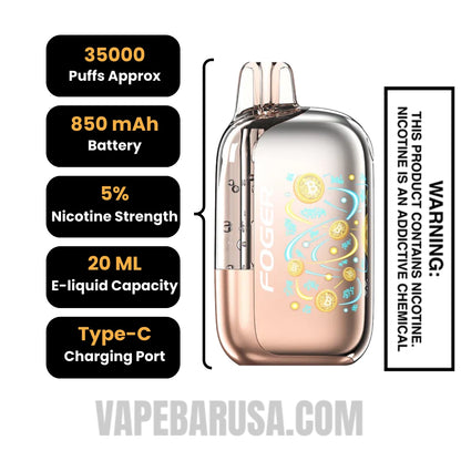 Georgia Peach Foger Bit 35K Disposable Vape Specifications