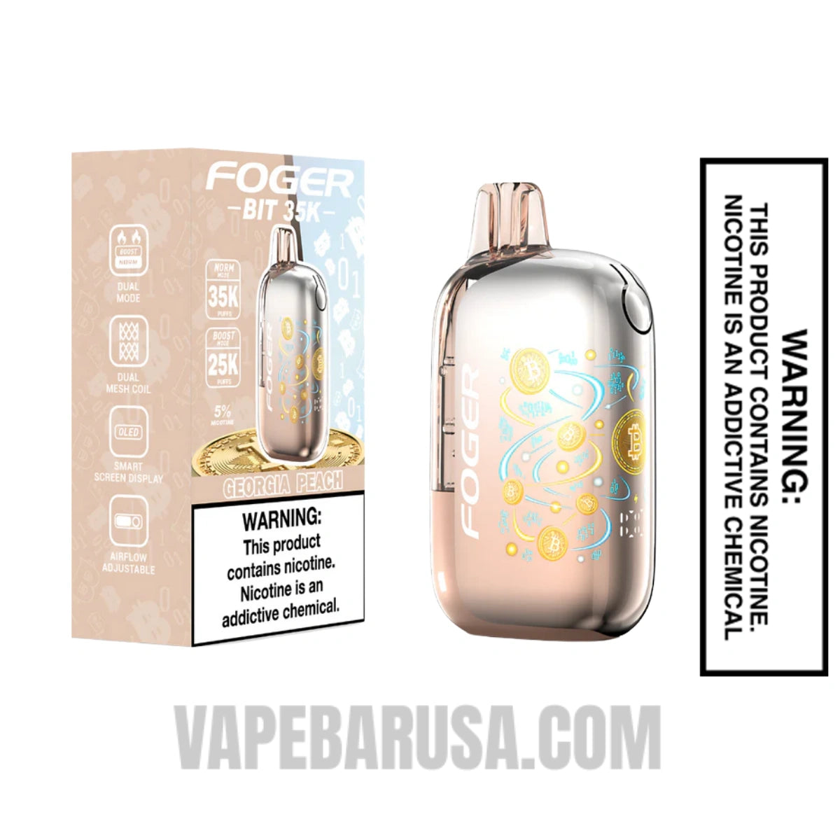 Georgia Peach Foger Bit 35K Disposable Vape With Package Box