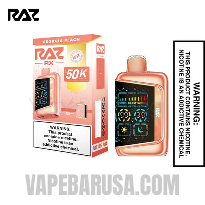 Georgia Peach RAZ RX50K Disposable Vape With Package Box