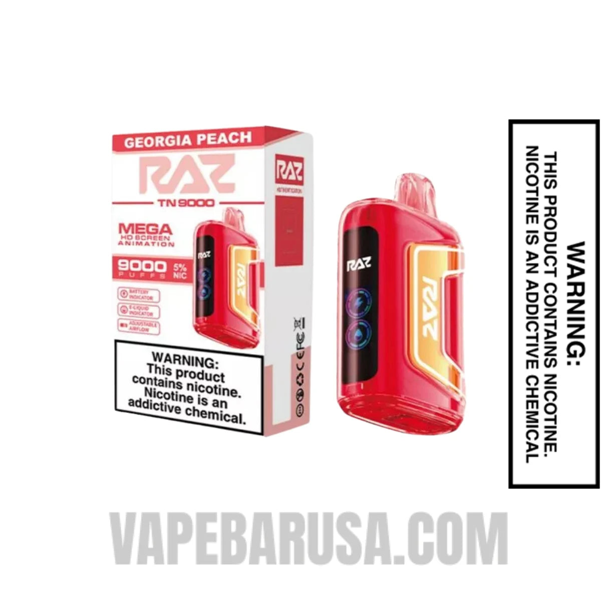 Georgia Peach RAZ TN9000 Disposable Vape With Bundle Pack