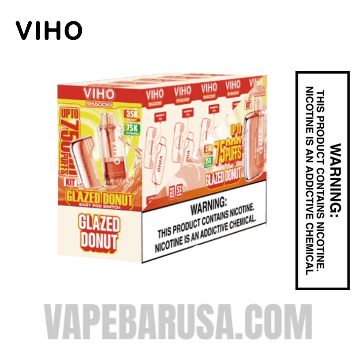 Glazed Donut VIHO Shadow 75K Vape Kit With Bundle Pack