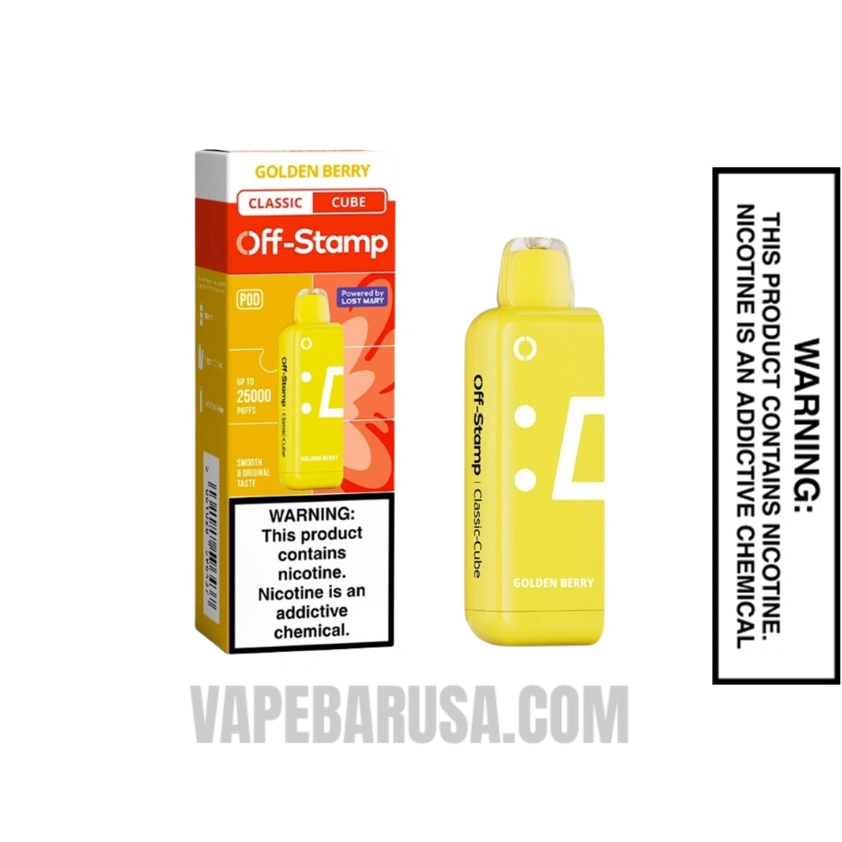 Golden Berry Off Stamp Classic Cube 25K Disposable Pod With Package Box