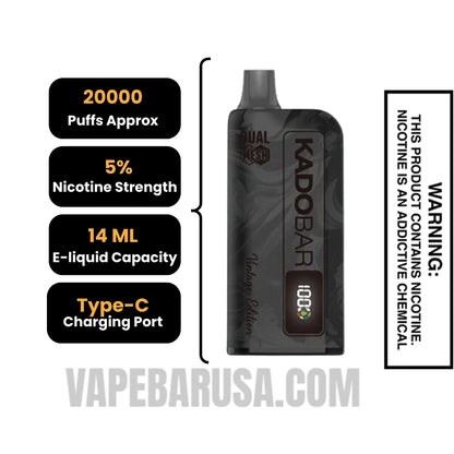 Graham Cracker Kado Bar Vintage Edition 20000 Puffs Disposable Vape Specifications 