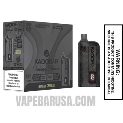 Graham Cracker Kado Bar Vintage Edition 20000 Puffs Disposable Vape With Bundle Pack