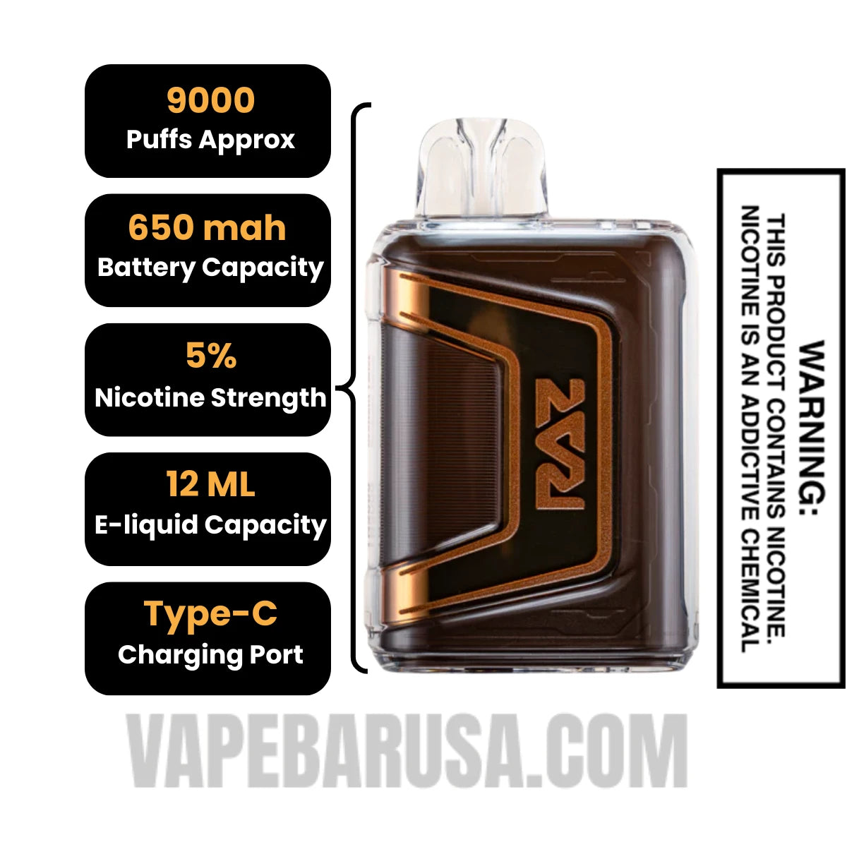 Graham Twist RAZ TN9000 Disposable Vape Specifications