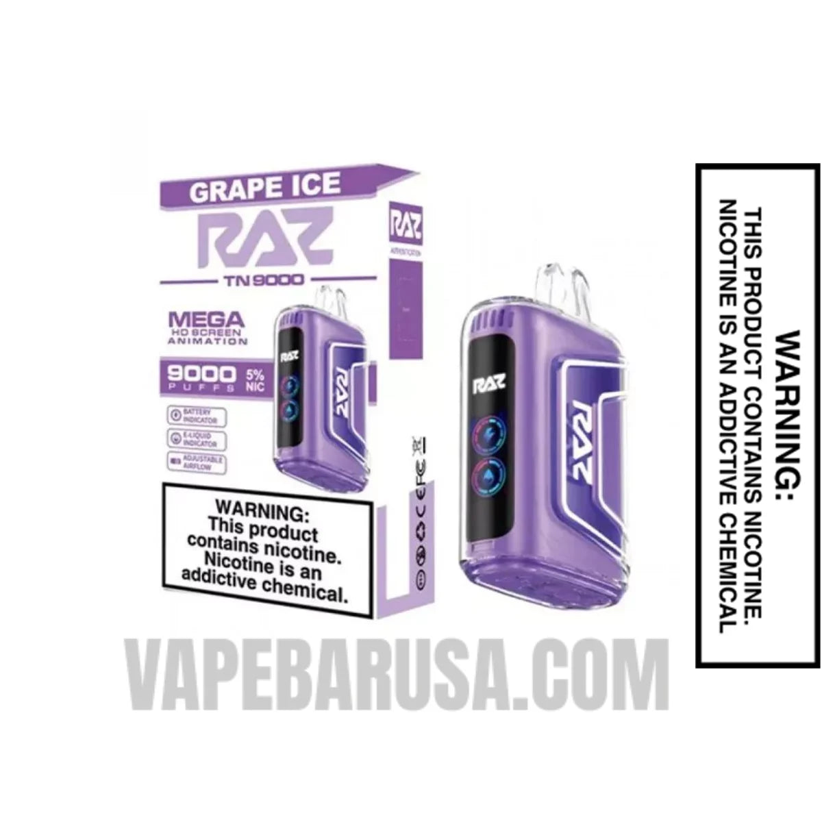Grape Ice RAZ TN9000 Disposable Vape With Package Box