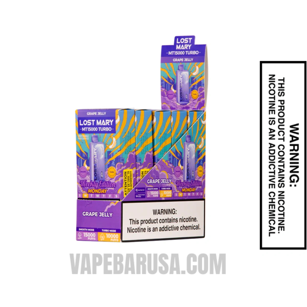 Grape Jelly Lost Mary MT15000 Turbo Vape (Monday) With Bundle Box