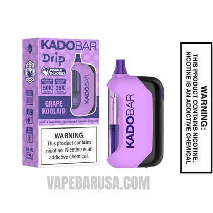 Grape Koolaid Kado Bar Drip 50K Disposable Vape With Package Box