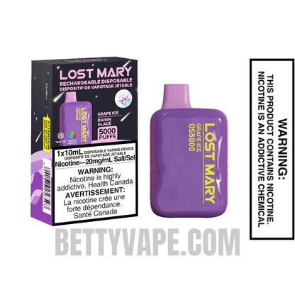 Grape Lost Mary OS5000 Disposable Vape With Package Box