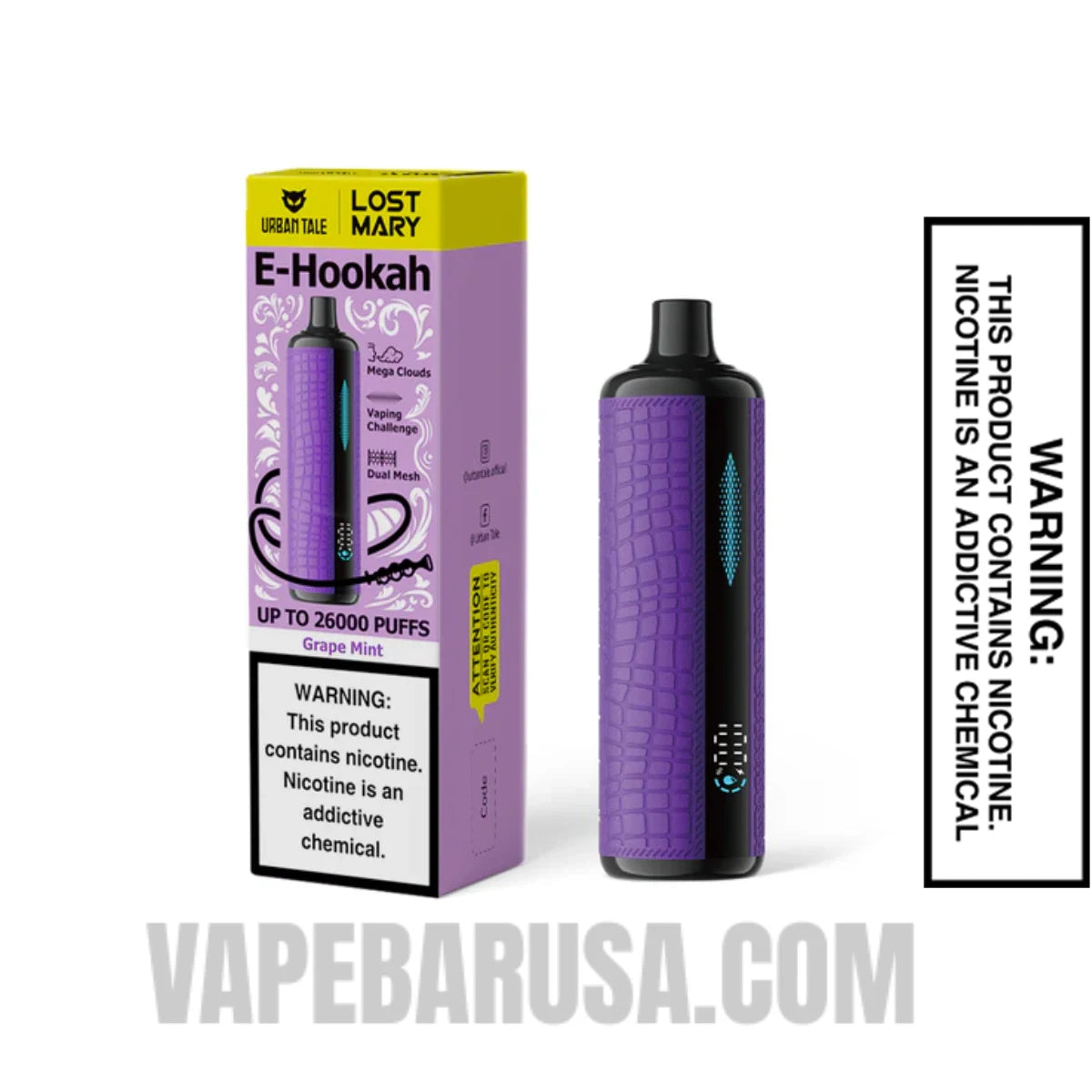 Grape Mint Lost Mary x Urban Tale E Hookah Disposable Vape With Package Box