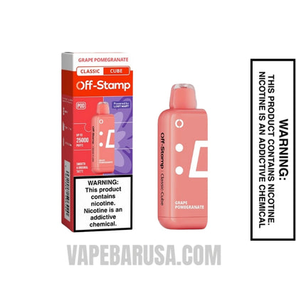 Grape Pomegranate Off Stamp Classic Cube 25K Disposable Pod With Package Box