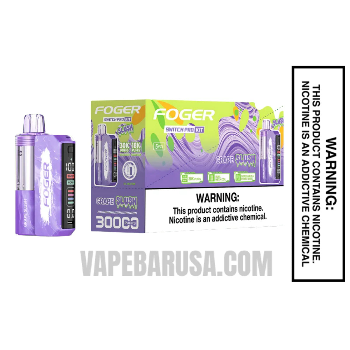 Grape Slush Foger Switch Pro 30K Disposable Vape Kit With Bundle Box