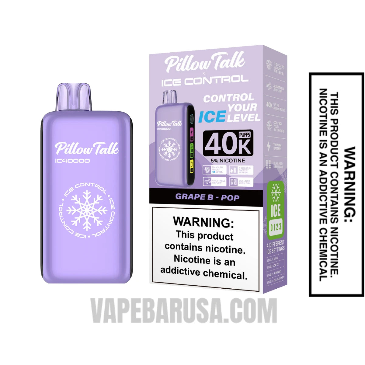 Grape B-Pop Pillow Talk IC40000 Disposable Vape With Package Box