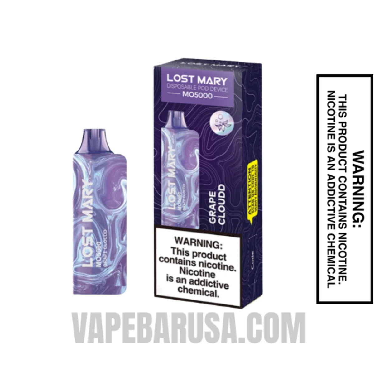 Grape Cloudd Lost Mary MO5000 Disposable Vape With Package Box