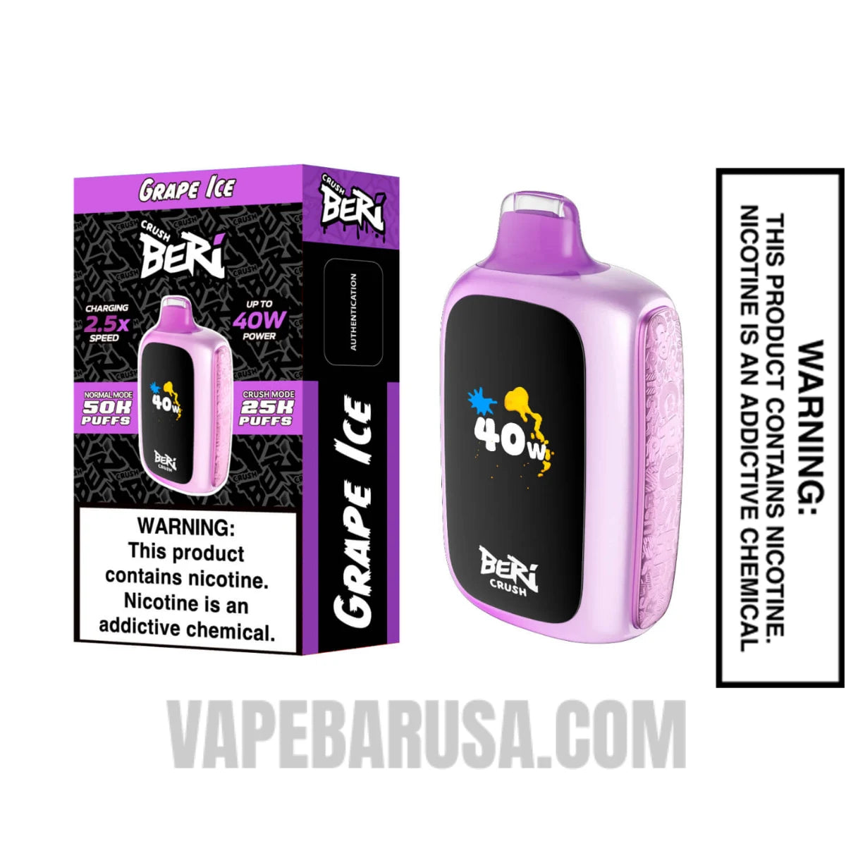 Grape Ice Beri Crush 50K Disposable Vape With Package Box