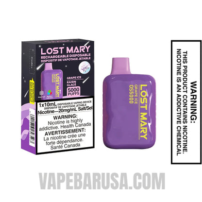 Grape Lost Mary OS5000 Disposable Vape Package