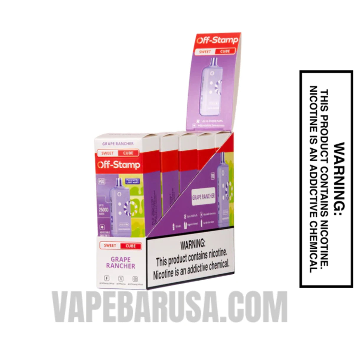 Grape Rancher Off Stamp Sweet Cube 25K Disposable Pod With Bundle Pack