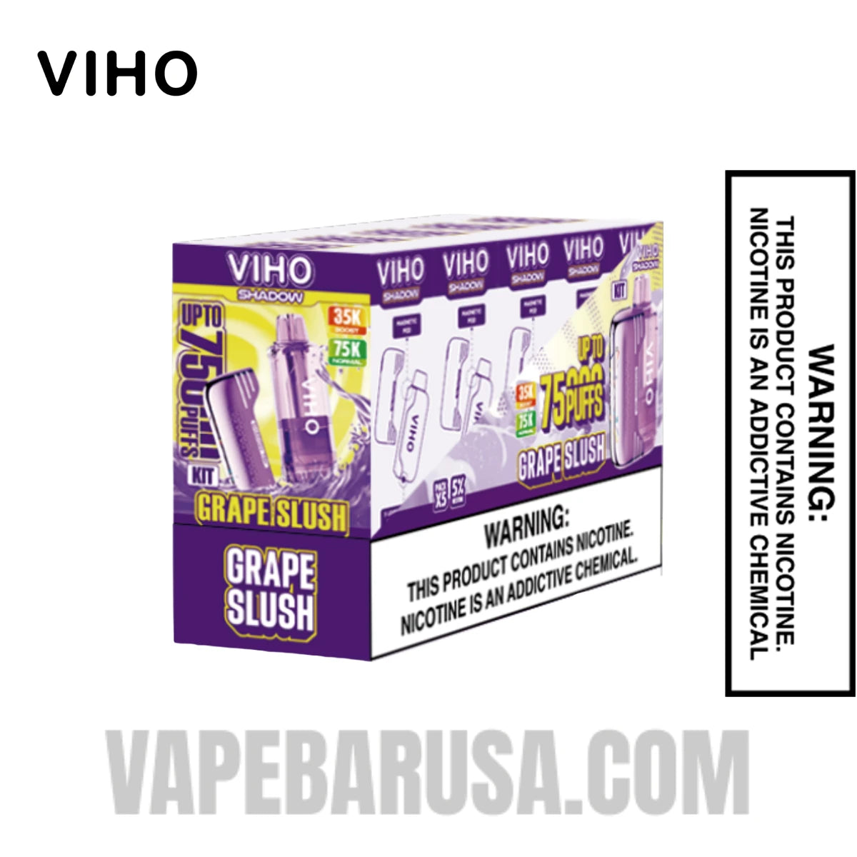 Grape Slush VIHO Shadow 75K Vape Kit With Bundle Pack