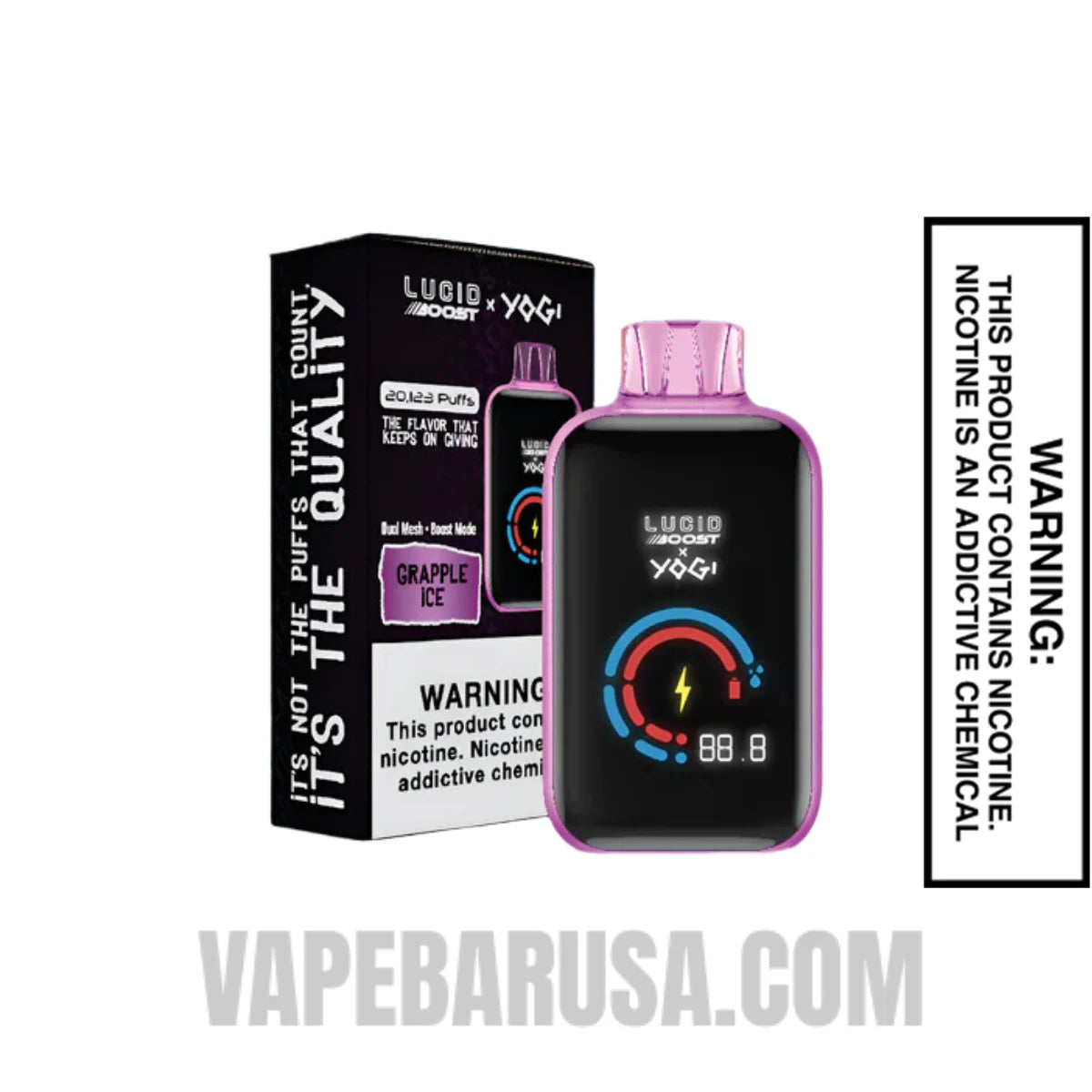 Grapple Ice Lucid Boost X Yogi 20123 Disposable Vape With Package Box