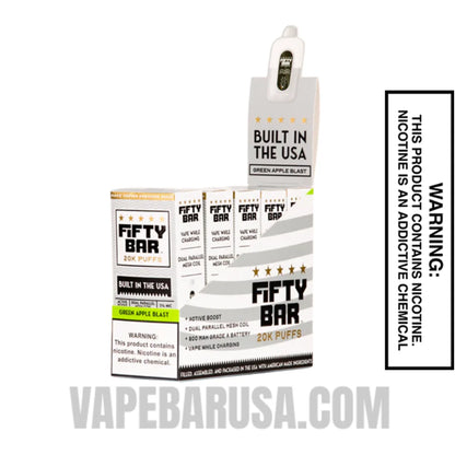 Green Apple Blast Fifty Bar 20k Disposable Vape With Bundle Pack
