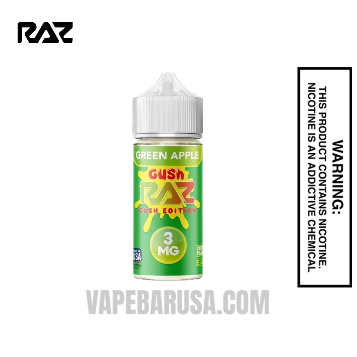 Green Apple Gush RAZ Vape Juice 100 ML