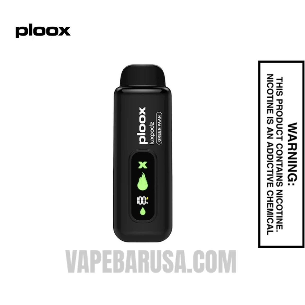 Green Paan Ploox X Portable Hookah Disposable Vape