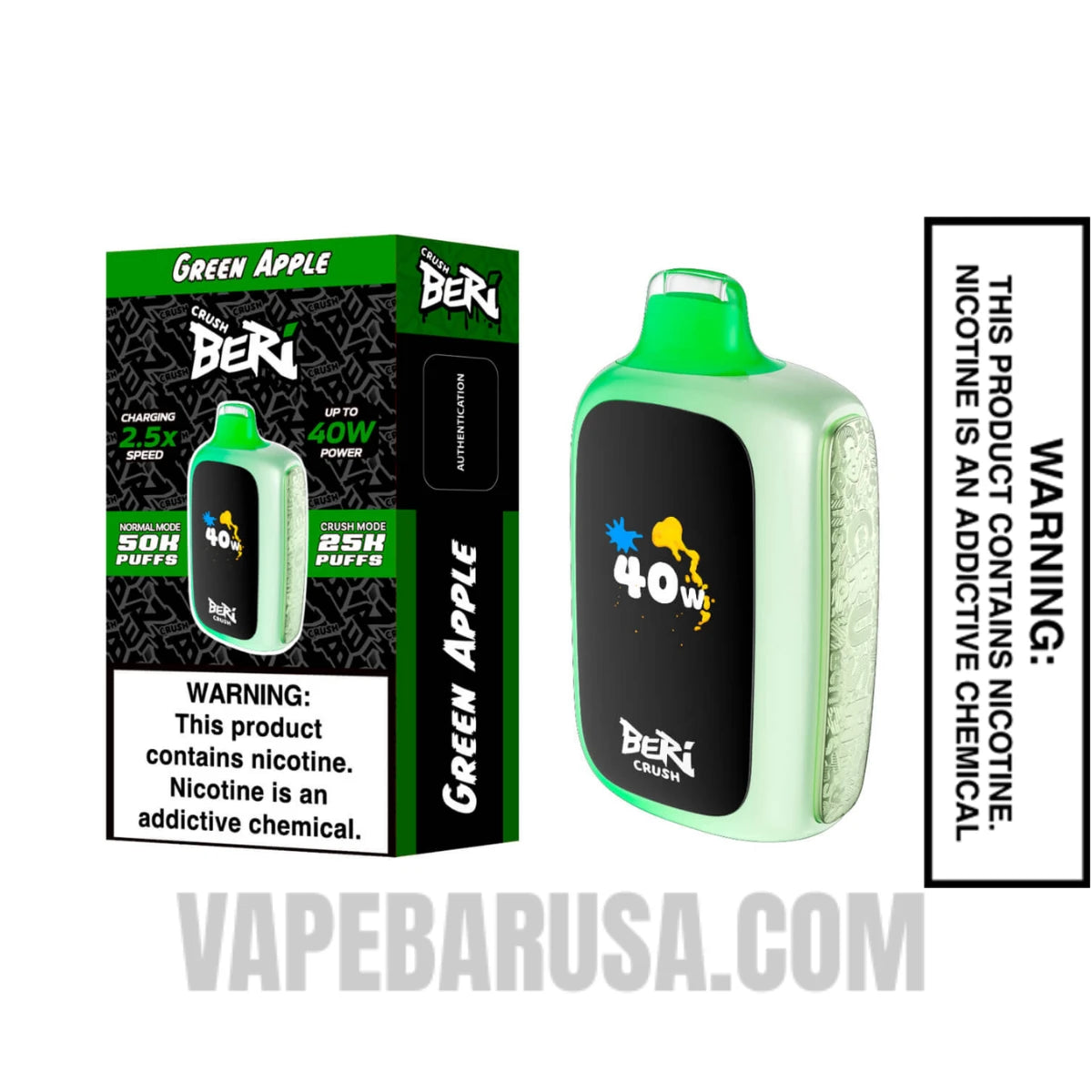 Green Apple Beri Crush 50K Disposable Vape With Package Box