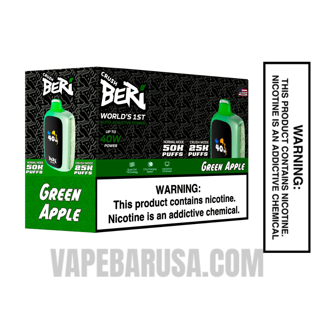 Green Apple Beri Crush 50K Disposable Vape With Bundle Box